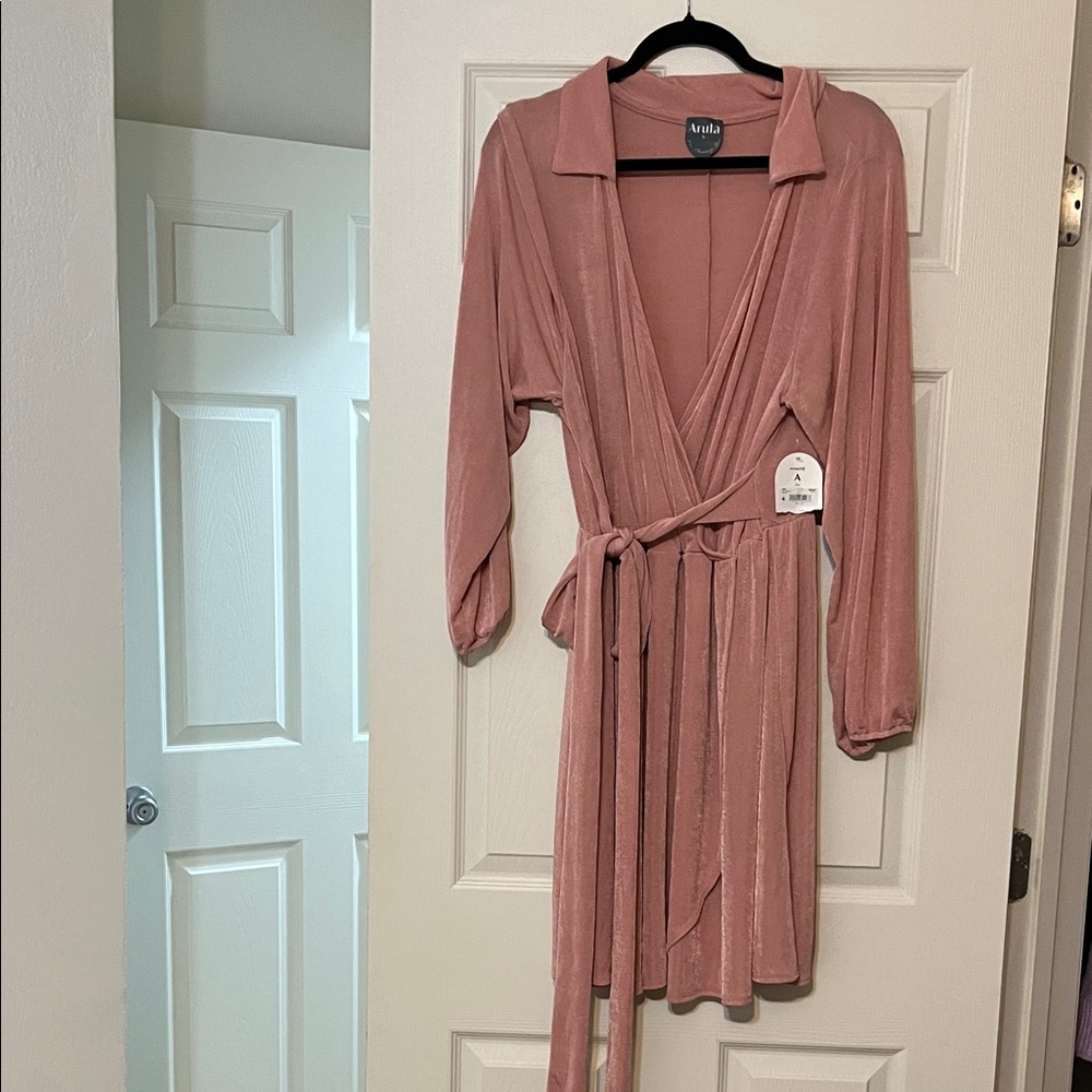 ARULA Blush Pink Wrap Dress
